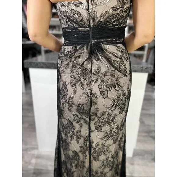 Faviana Black Lace Strapless Elegant Formal Gown $398 - Picture 8 of 11